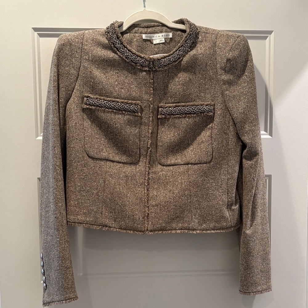 Veronica Beard Textured Brown Jacket
